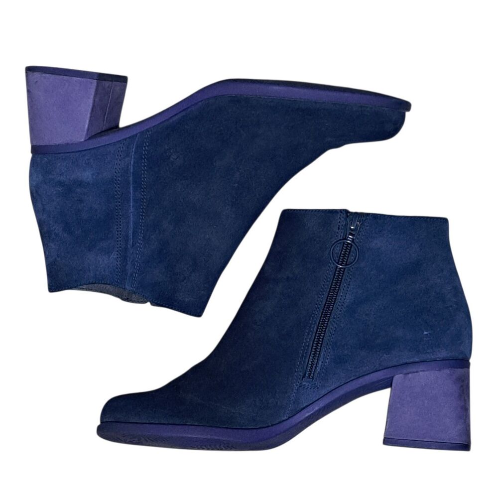 Camper Karolina Vintage Style Disco Era Block Heel  Ankle Boots Blue Navy Sz 39